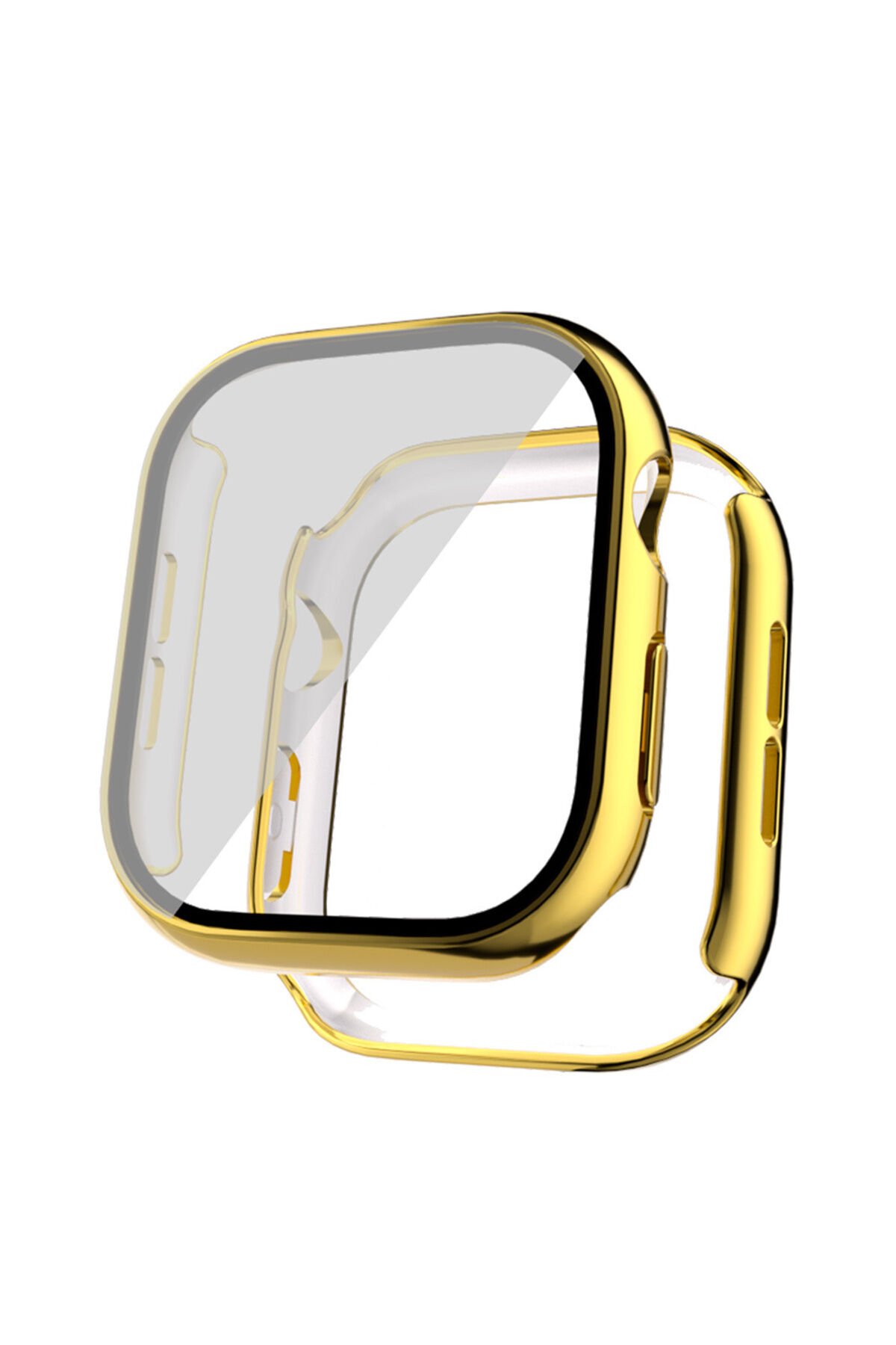 Watch 10 46mm Sert PC Kasa Electroplatink Çerçeveli Ekran Koruyucu BSAY Watch Gard 36 - Gümüş Altın