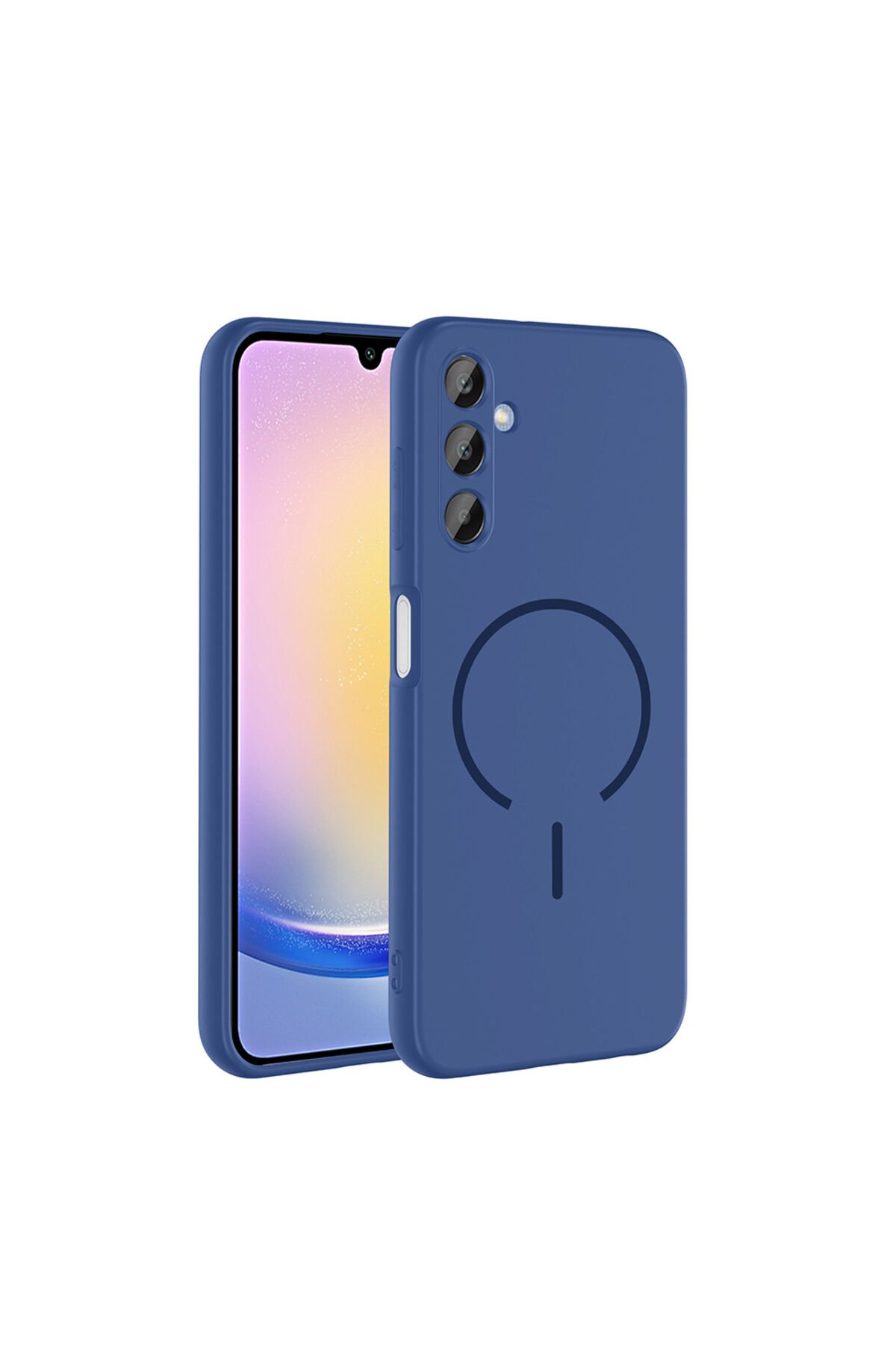 Galaxy A25 Kılıf M-safe Şarj Özellikli BSAY Meta Kapak - Rose Pembe Lacivert