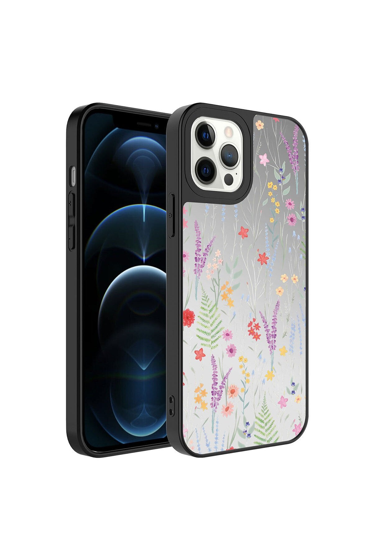 iPhone 12 Pro Uyumlu Aynalı Desenli Kamera Korumalı Parlak BSAY Mirror Kılıf-NSMi Dallar