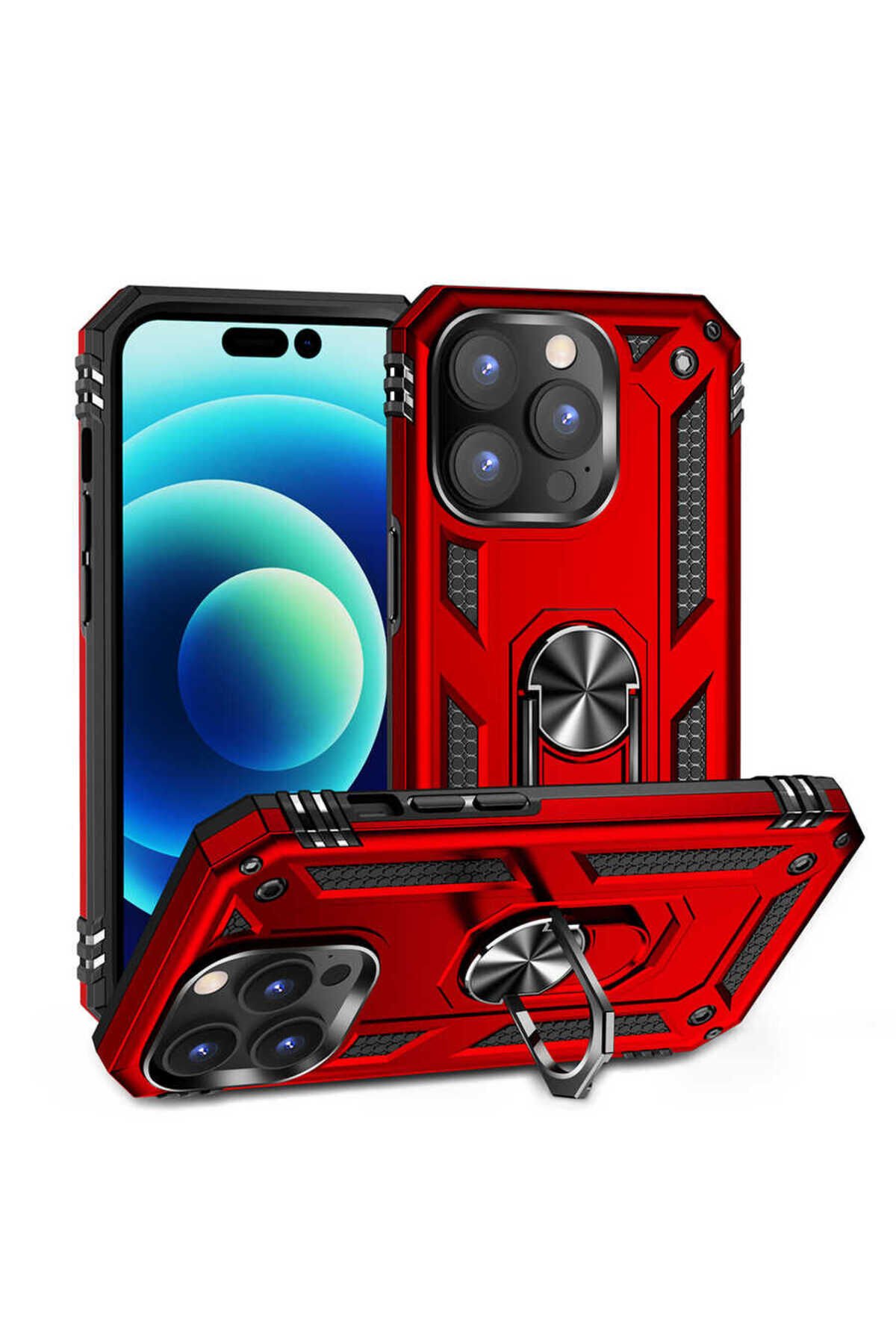 iPhone 14 Pro Max Uyumlu BSAY Vega Kılıf-Mavi Kırmızı