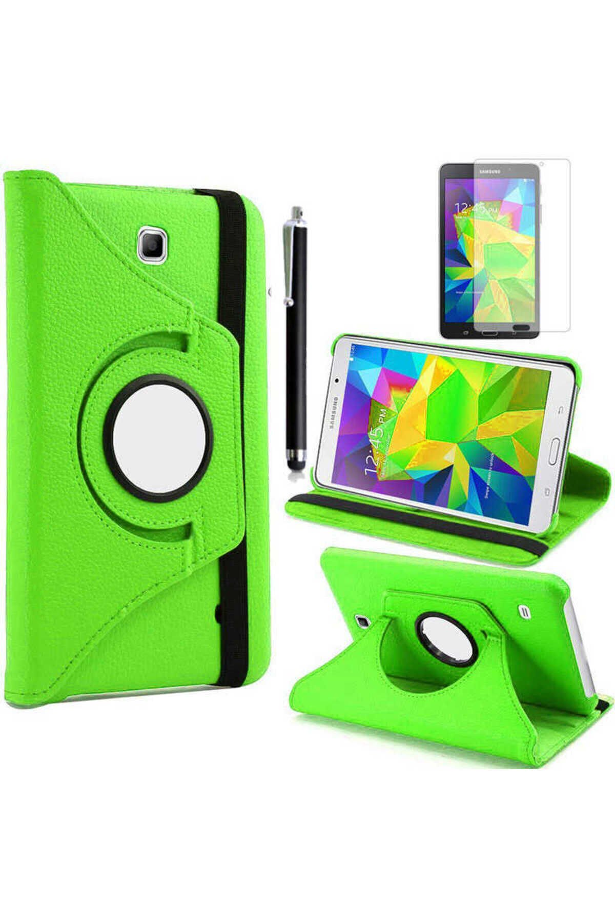 Galaxy Tab 4 7.0 T230 Uyumlu BSAY Dönebilen Standlı Kılıf-Mavi Yeşil