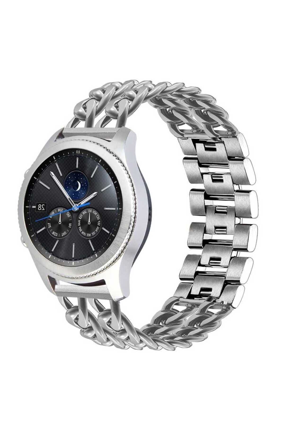 Huawei Watch GT 3 46mm Uyumlu KRD-17 Metal BSAY Kordon-Gümüş Gümüş