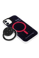 iPhone 11 BSAY Magsafe Şarj Özellikli Tak-Çıkar Pop Soketli BSAY Tiktok Kılıf-Mavi Mavi