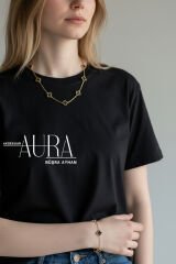 YONCA ÇELİK KOLYE Siyah