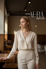 YONCA ÇELİK KOLYE Beyaz