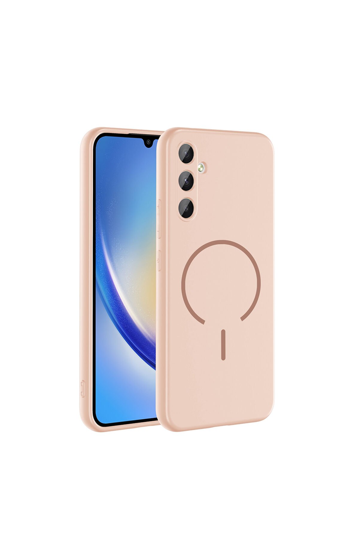 Galaxy A34 Kılıf M-safe Şarj Özellikli BSAY Meta Kapak - Rose Pembe Pembe