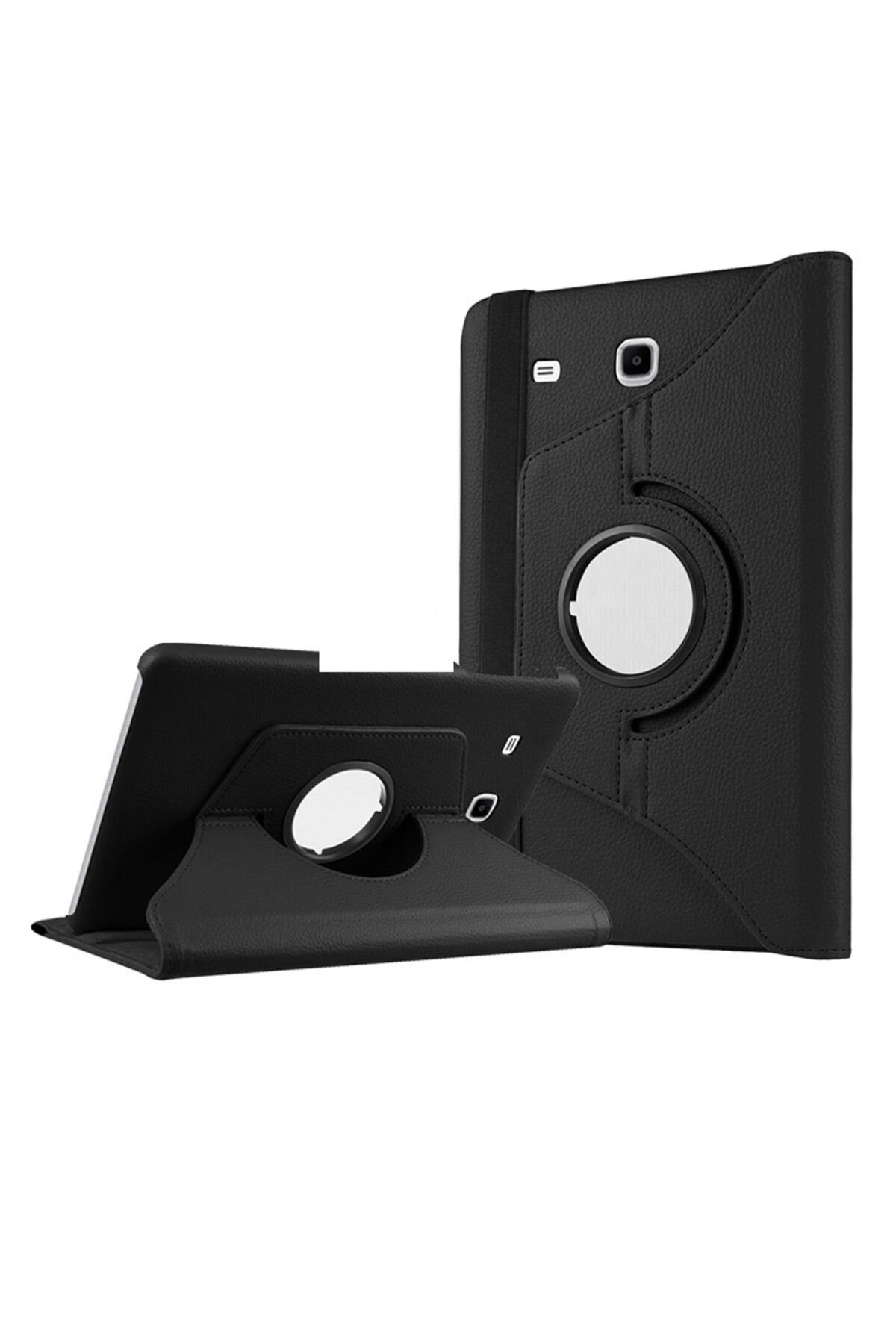 Galaxy Tab E T560 9.6 Uyumlu BSAY Dönebilen Standlı Kılıf-Mavi Siyah