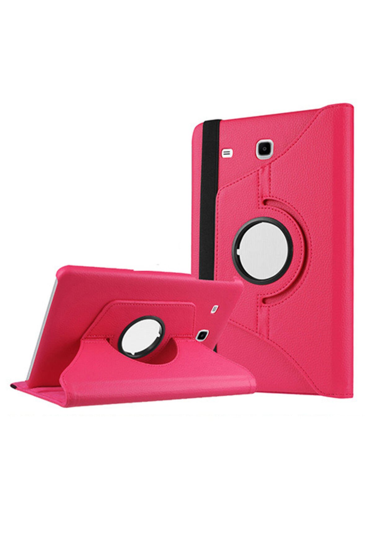 Galaxy Tab E T560 9.6 Uyumlu BSAY Dönebilen Standlı Kılıf-Mavi Kırmızı