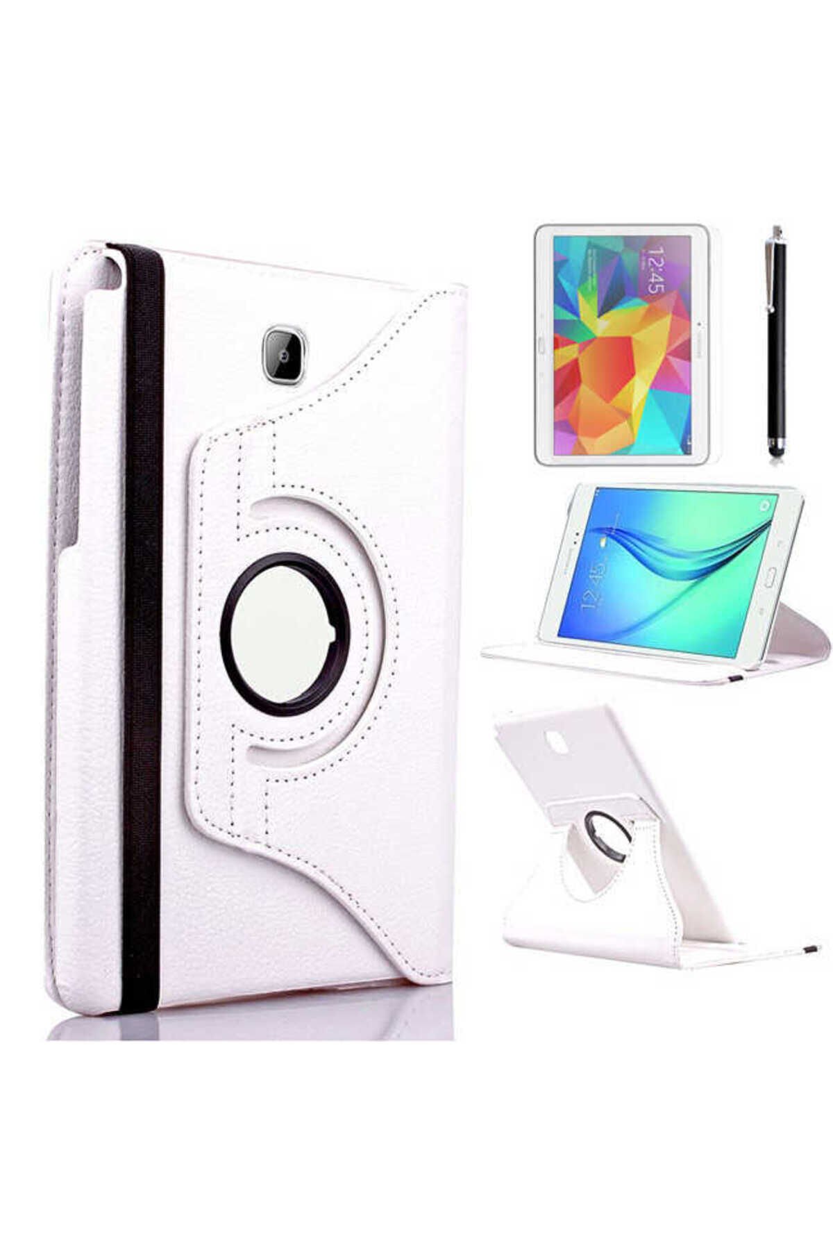 Galaxy Tab A T580 10.1 Uyumlu BSAY Dönebilen Standlı Kılıf-Beyaz Beyaz