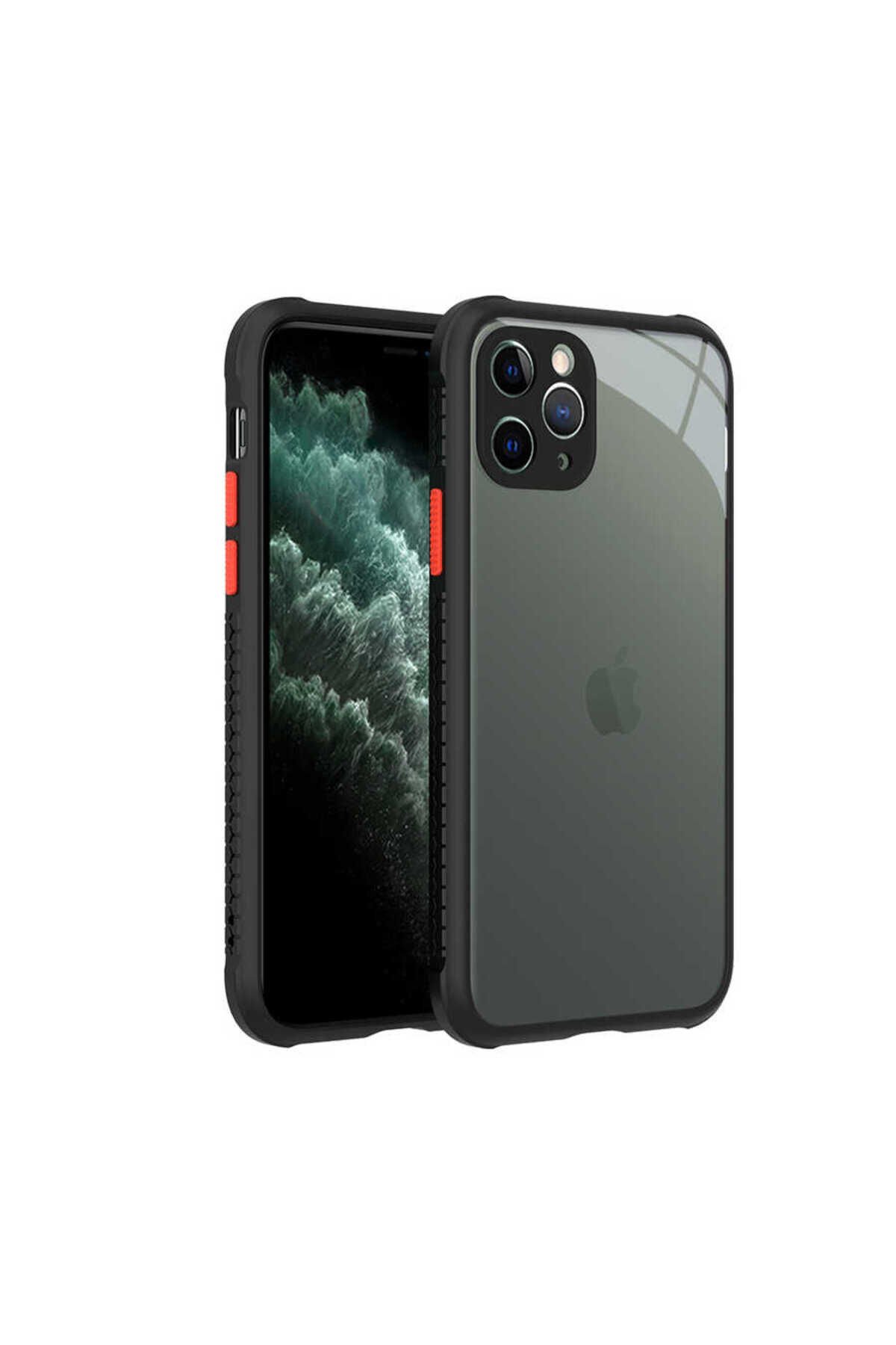 iPhone 11 Pro Uyumlu BSAY Kaff Kılıf-Kırmızı Siyah