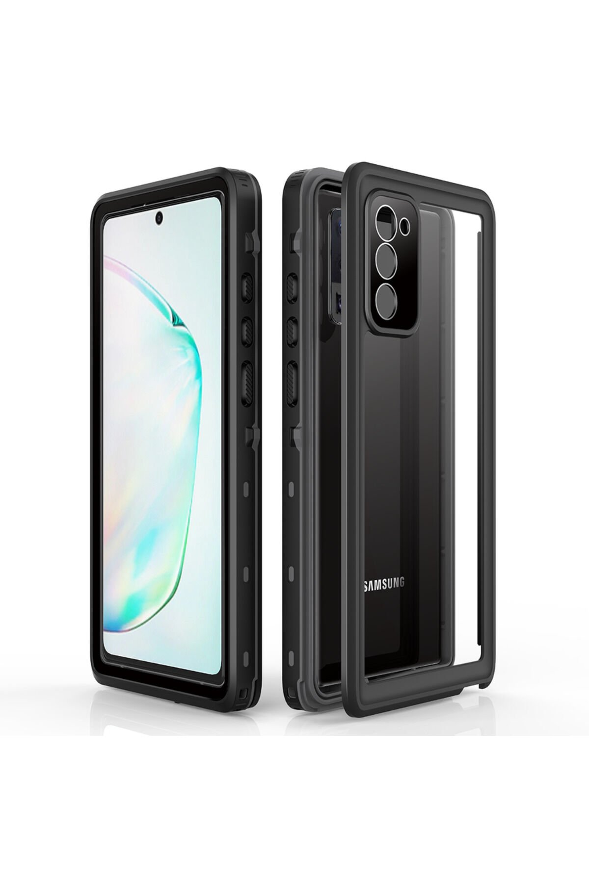 Galaxy Note 20 Kılıf 1-1 Su Geçirmez Kılıf - Siyah Siyah