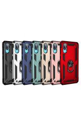 Galaxy A02 Kılıf SBT Vega Kapak - Gri Kırmızı