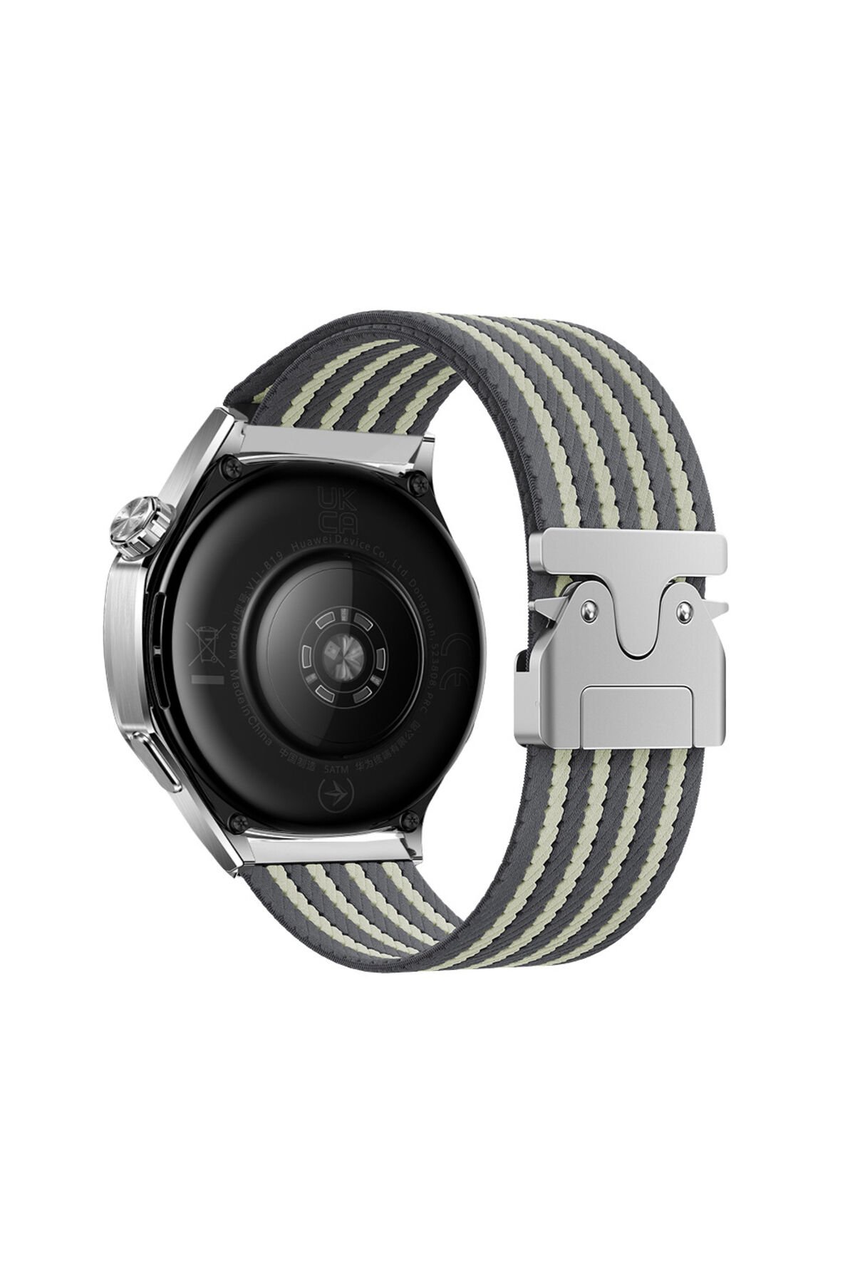 Huawei GT2 46mm ASMA KRD-133 22mm Naylon Kumaş Hasır Örgülü Kordon - Gri