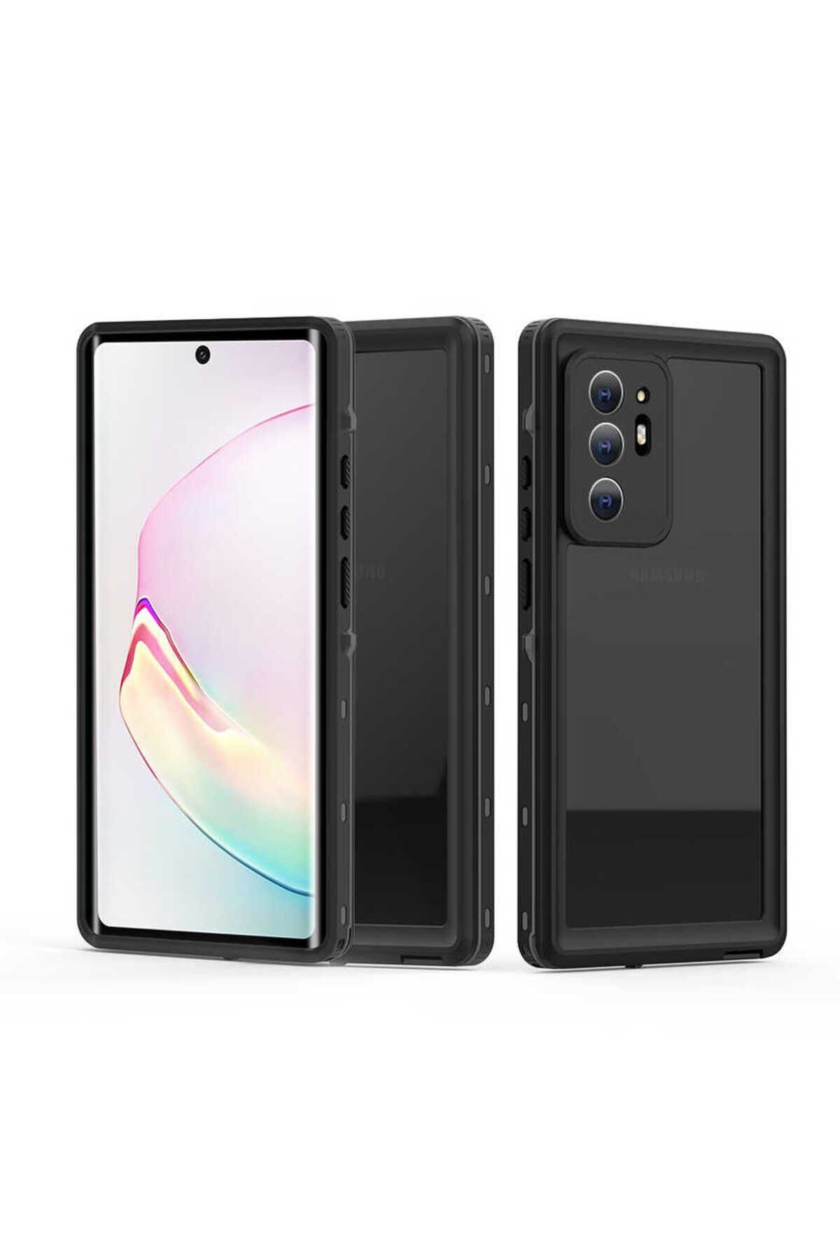 Galaxy Note 20 Ultra Kılıf 1-1 Su Geçirmez Kılıf - Siyah Siyah