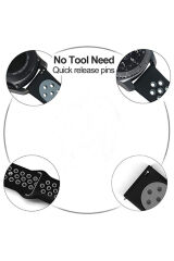 Huawei Watch GT 3 42mm KRD-02 Uyumlu BSAY Kordon-Siyah-Gri Siyah