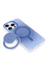 iPhone 15 Pro BSAY Magsafe Şarj Özellikli Tak-Çıkar Pop Soketli BSAY Tiktok Kılıf-Mavi Mavi