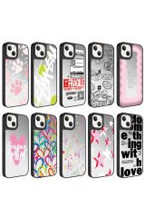 iPhone 13 Uyumlu Aynalı Desenli Kamera Korumalı Parlak BSAY Mirror Kılıf-Love Dallar
