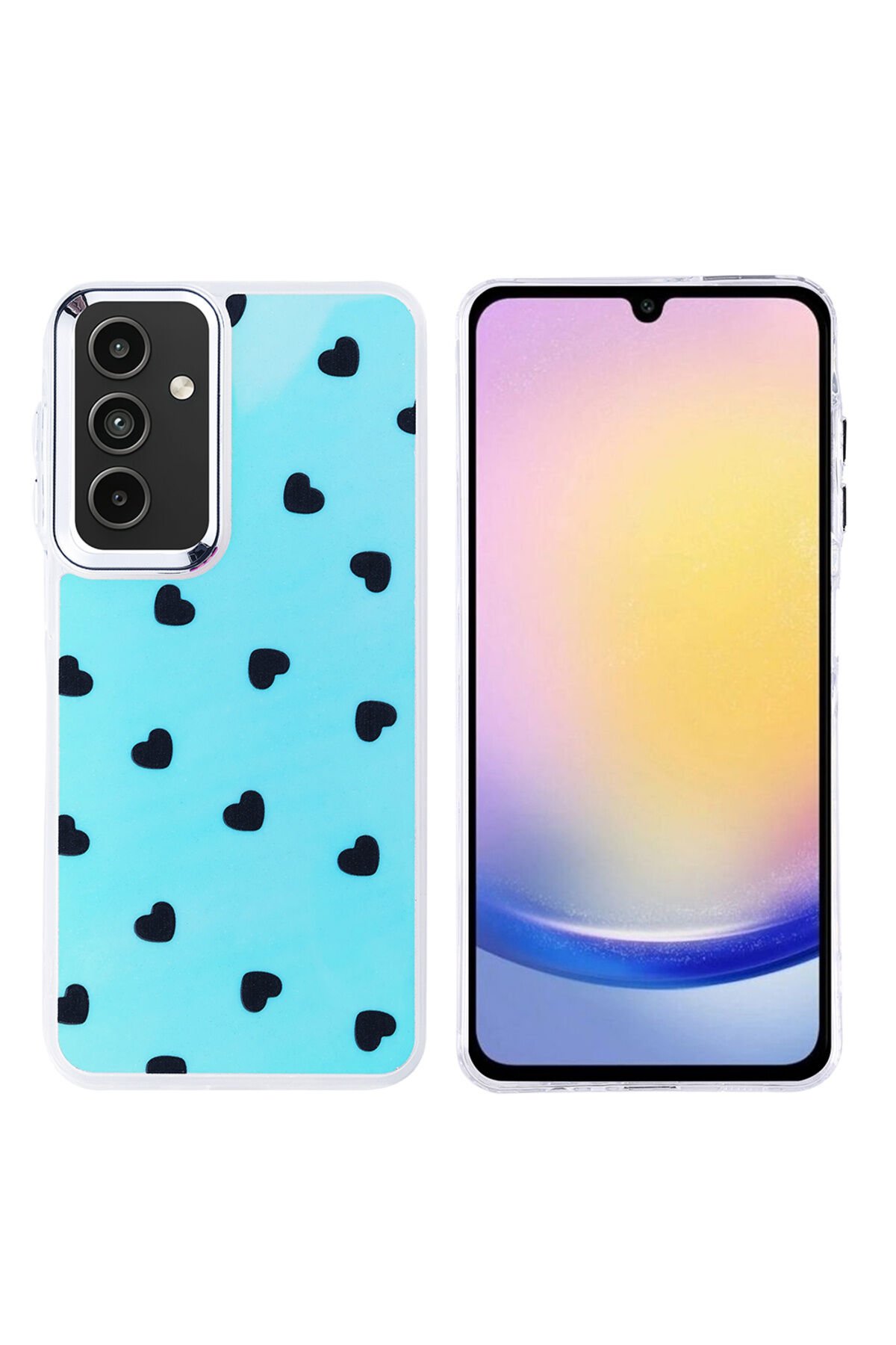 Galaxy A25 Kılıf Airbag Tasarımlı BSAY Hadra Kapak - Kiraz Kalp