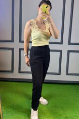 Pensli Havuç Pantolon Siyah - L