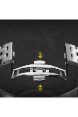 Huawei Watch GT 3 42mm Uyumlu KRD-20 Metal BSAY Kordon-Siyah Gümüş