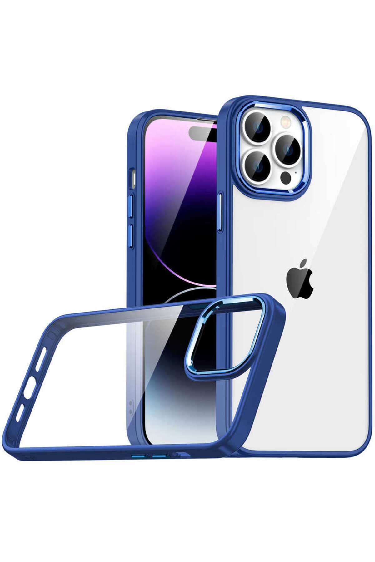 iPhone 14 Pro Uyumlu BSAY Flora Kılıf-Siyah Lacivert