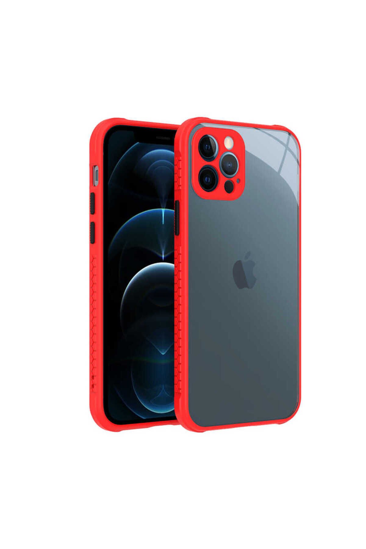 iPhone 12 Pro Uyumlu BSAY Kaff Kılıf-Mor Kırmızı