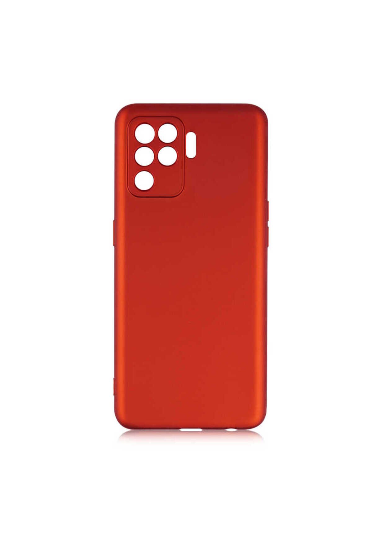 Reno 5 Lite Kılıf BSAY Premier Silikon Kapak - Mürdüm Kırmızı