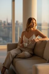 Turkuaz Taşlı Gold Çelik Charm Kolye