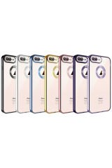 iPhone 8 Plus Kılıf Kamera Korumalı Logo Gösteren BSAY Omega Kapak - Derin Mor Derin Mor