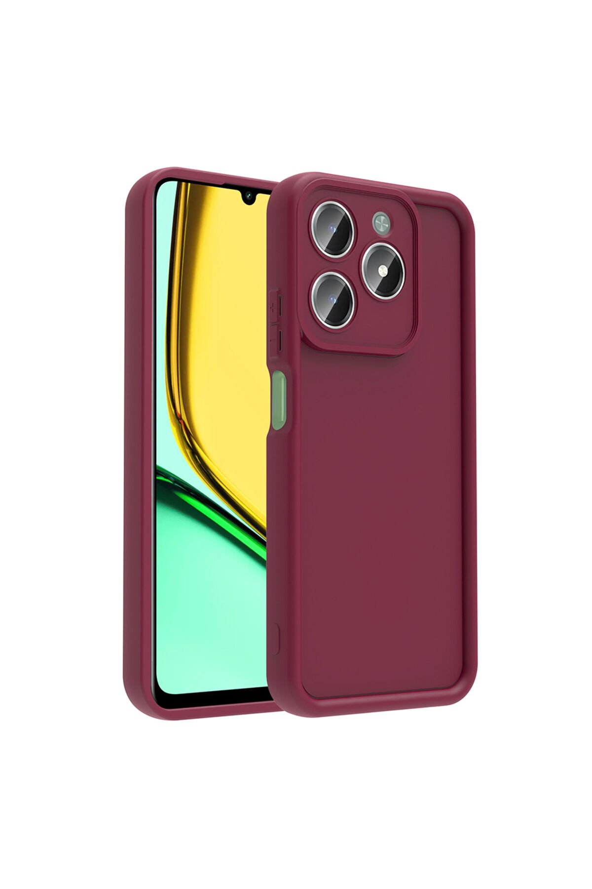 Realme C61 Kılıf Kamera Korumalı BSAY Ananas Kapak - Mürdüm
