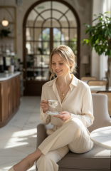 Güneş Figürlü İnci Detaylı Gold Charm Kolye