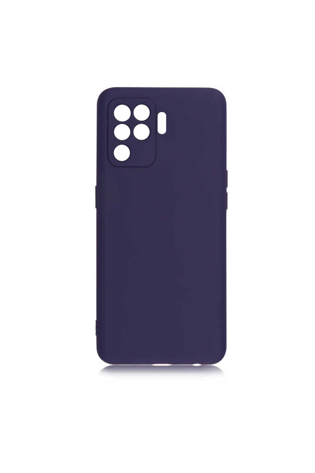 Reno 5 Lite Kılıf BSAY Premier Silikon Kapak - Mürdüm Lacivert