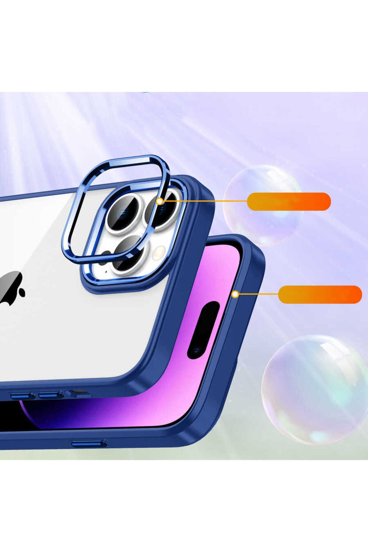 iPhone 14 Pro Max Uyumlu BSAY Flora Kılıf-Yeşil Rose Gold