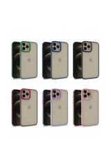 iPhone 12 Pro Max Uyumlu BSAY Flora Kılıf-Kırmızı Siyah