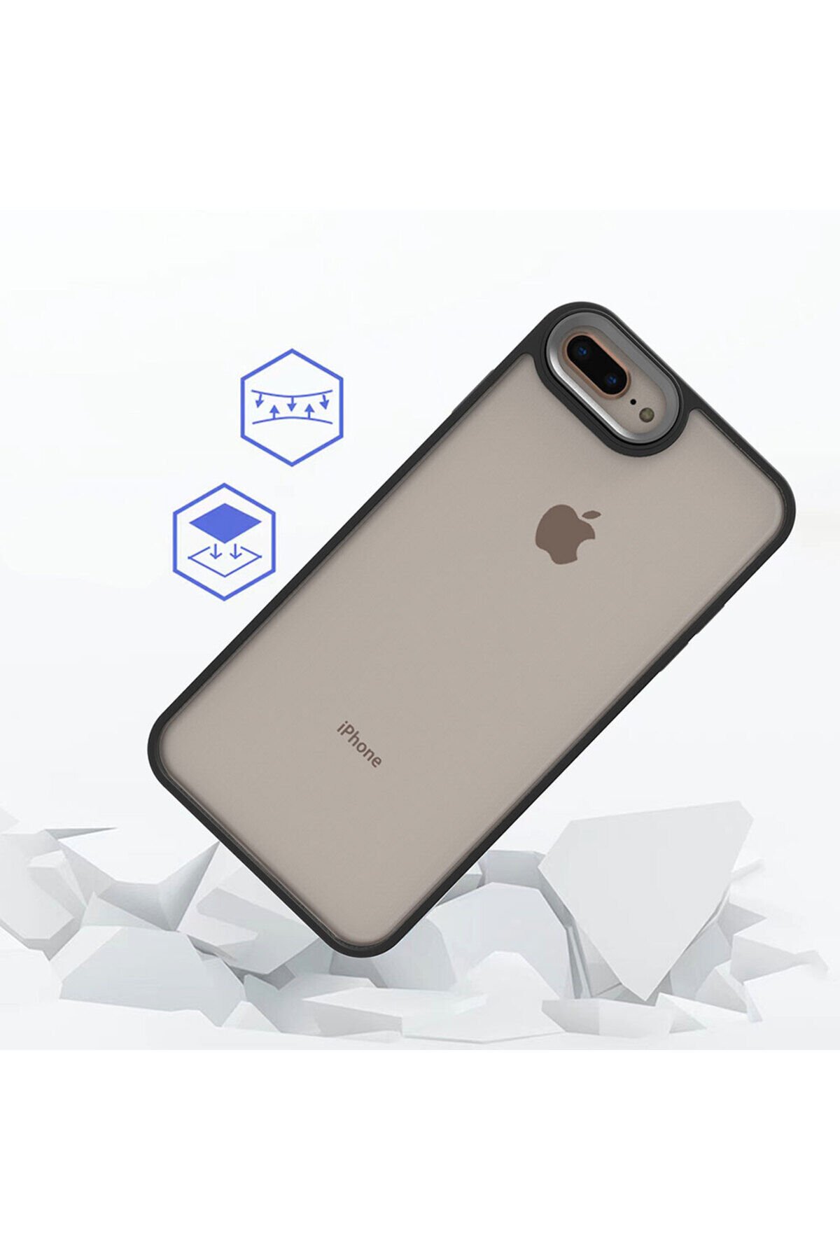 iPhone 7 Plus Kılıf MSRA Flora Kapak - Mavi Mavi