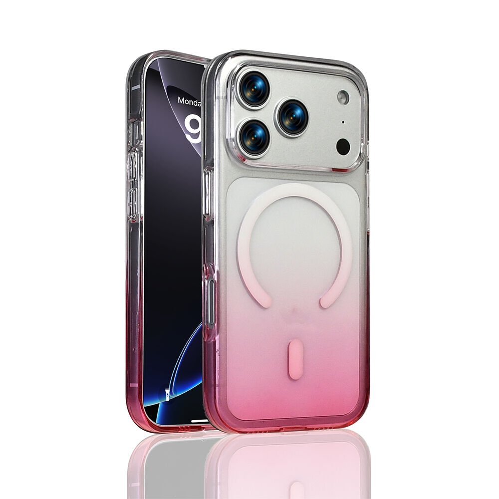 iPhone 17 Pro Kılıf M-Safe Şarj Özellikli Zore Septik Silikon Kılıf Pembe