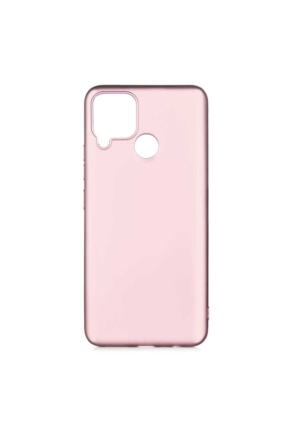 Realme C25 Kılıf TKNC Premier Silikon Kapak - Rose Gold Rose Gold
