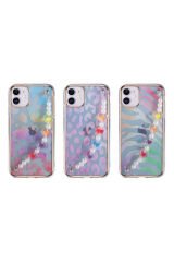 iPhone 11 Uyumlu BSAY Pilla Kılıf-Colorful Pembe-Yeşil