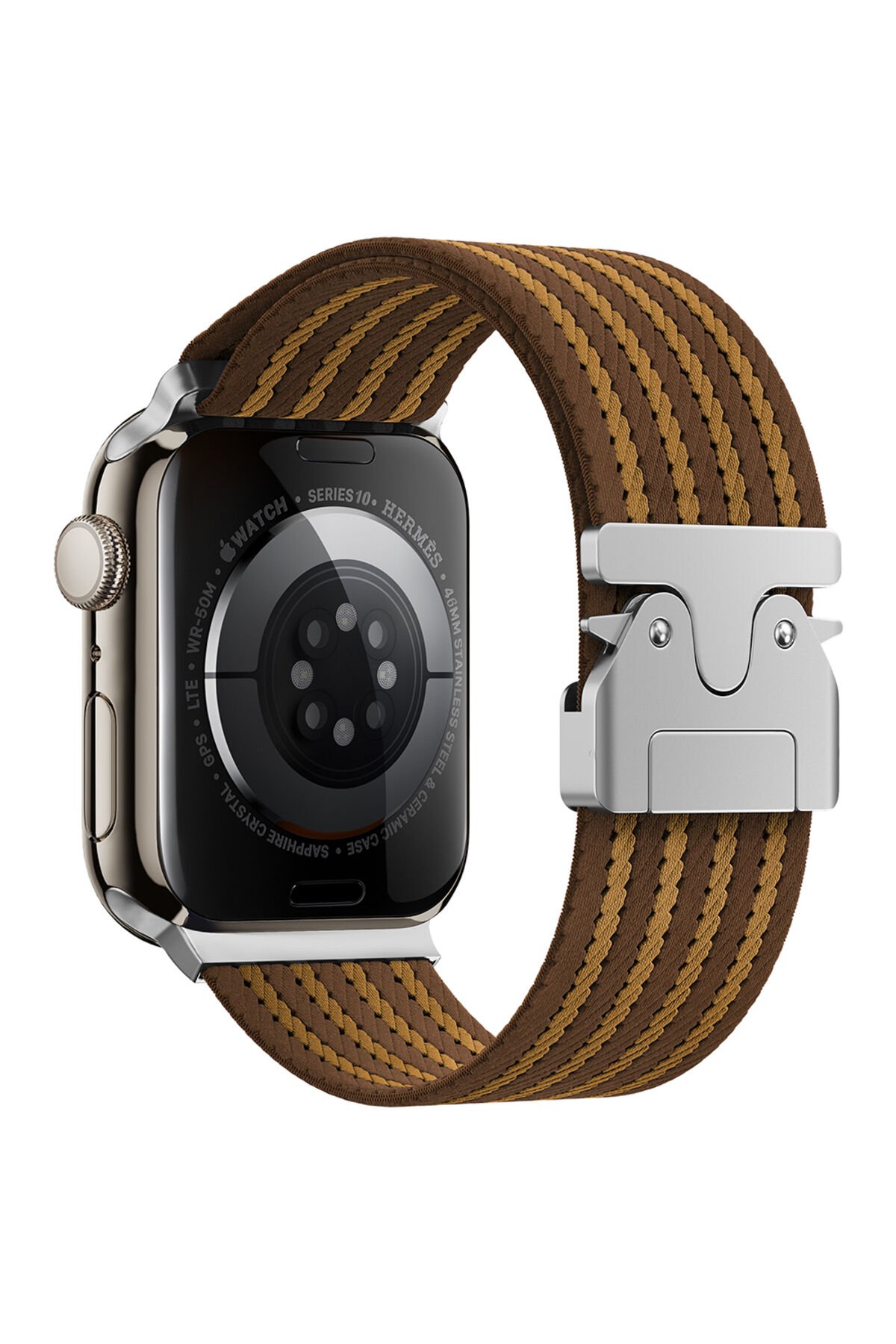 Watch 42mm BSAY KRD-133 Naylon Kumaş Hasır Örgülü Kordon - Gri Turuncu