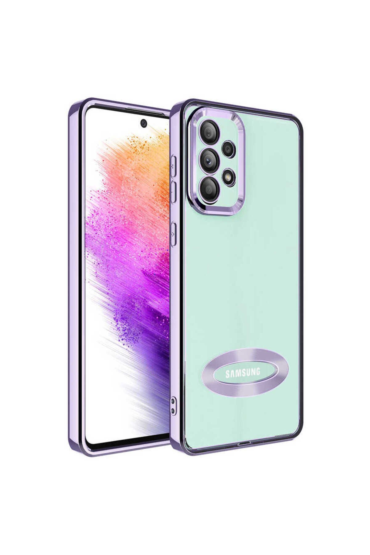 Galaxy A32 4G Kılıf Kamera Korumalı Logo Gösteren BSAY Omega Kapak - Lila Lila