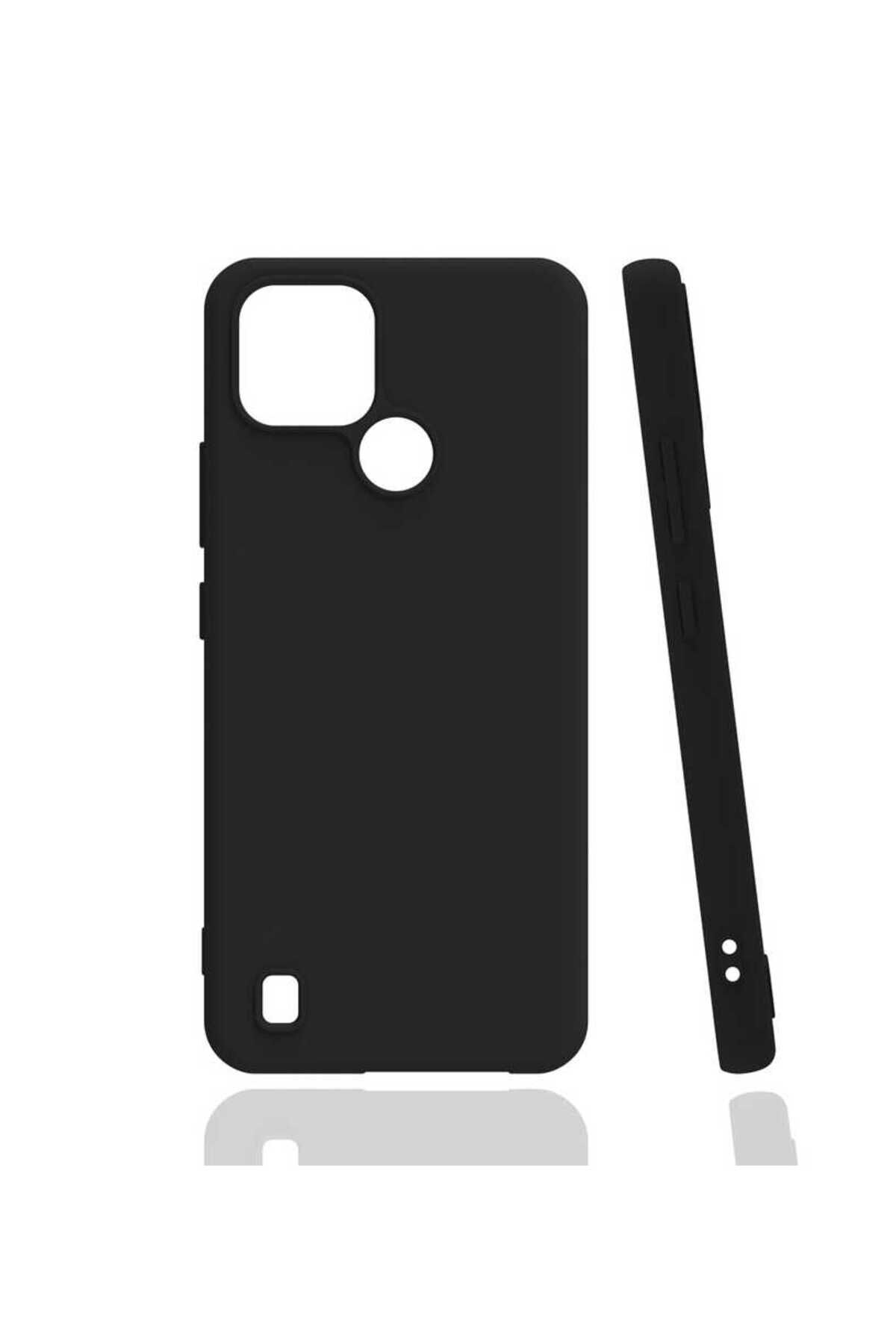 Realme C21 Kılıf BSAY Biye Silikon - Siyah Siyah