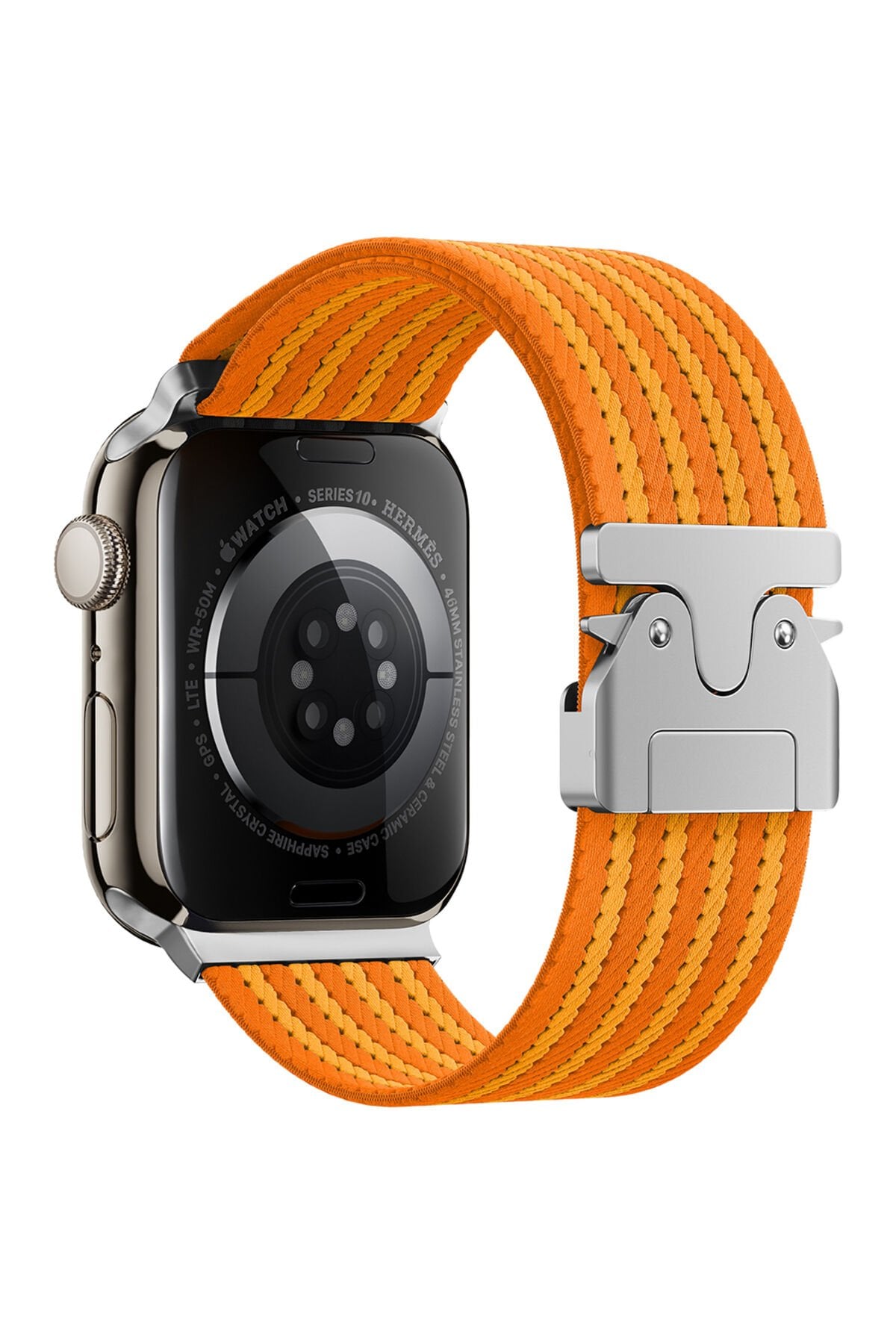 Watch 42mm BSAY KRD-133 Naylon Kumaş Hasır Örgülü Kordon - Gri Turuncu