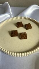 Leopar Desenli Kare Küpe