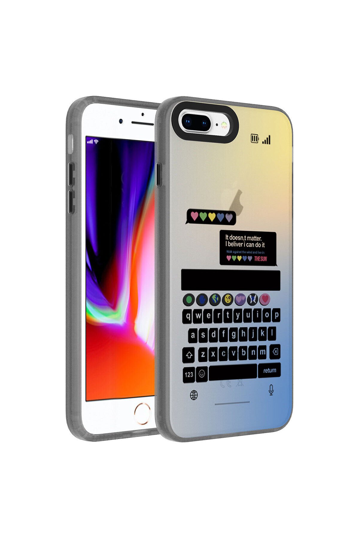 iPhone 8 Plus Kılıf Desenli BSAY Dragon Sert Kapak - Seyahat Have