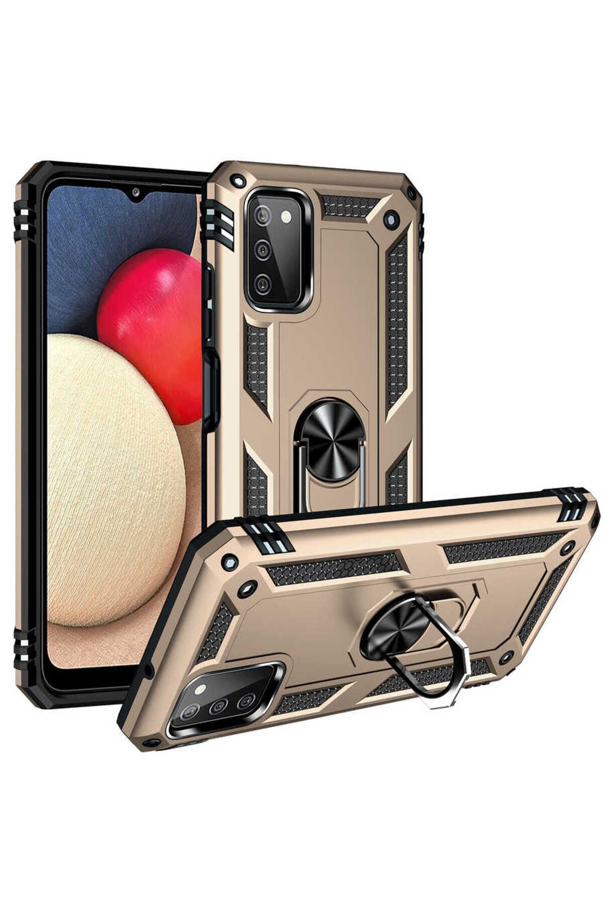 Galaxy A03S Kılıf BSAY Vega Kapak - Kırmızı Gold