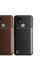 Realme C21 Kılıf NXAR Negro Silikon Kapak - Kahverengi Kahverengi