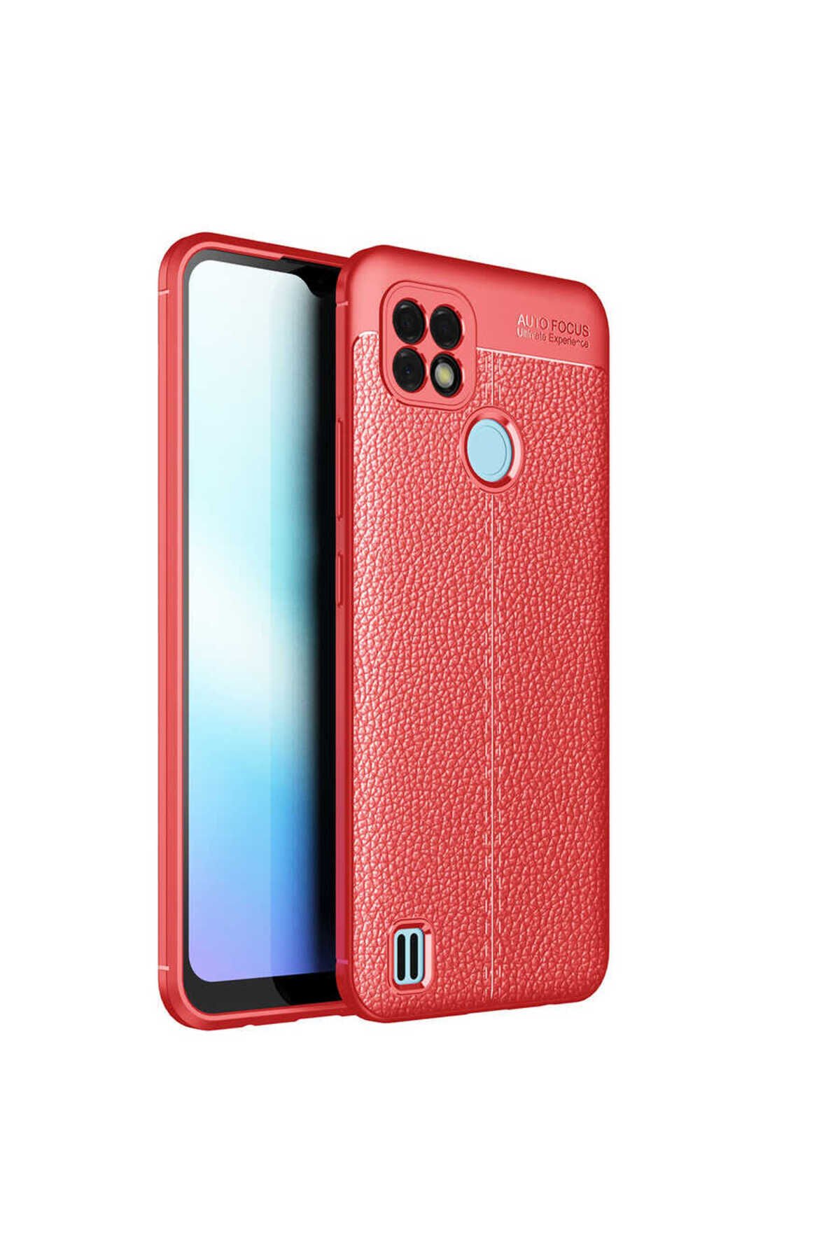 Realme C21 Kılıf BSAY Niss Silikon Kapak - Lacivert Kırmızı