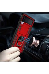 Galaxy Z Flip 3 Kılıf BSAY Vega Kapak - Siyah Gri