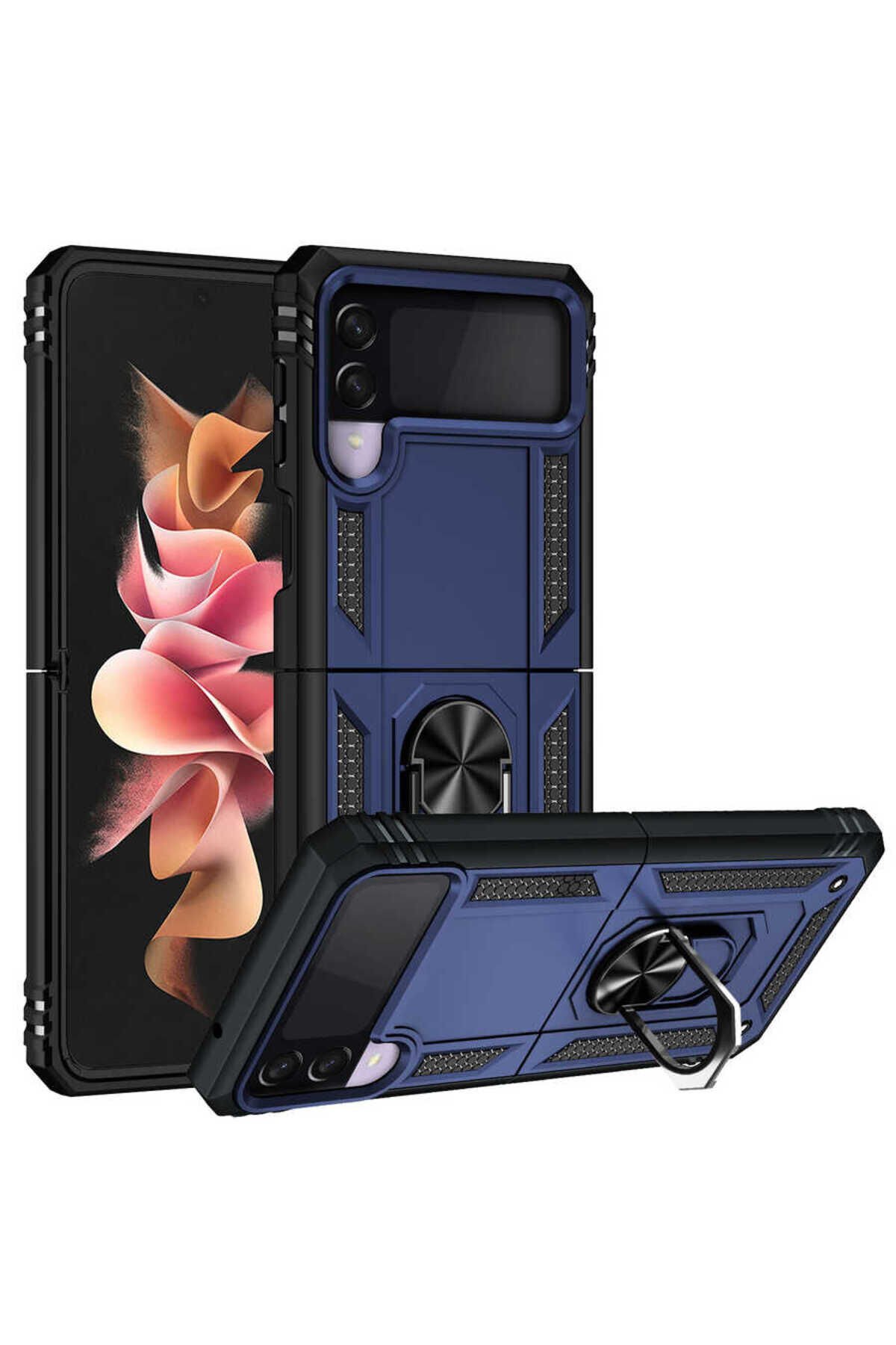 Galaxy Z Flip 3 Kılıf BSAY Vega Kapak - Siyah Kırmızı