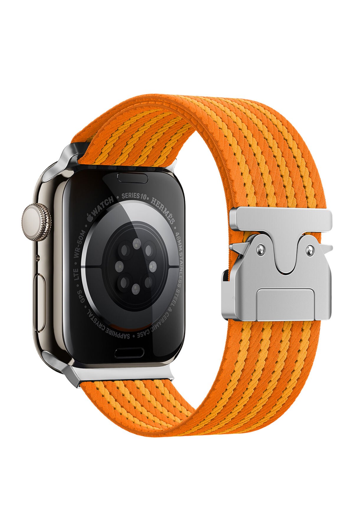 Watch 44mm BSAY KRD-133 Naylon Kumaş Hasır Örgülü Kordon - Mavi Turuncu